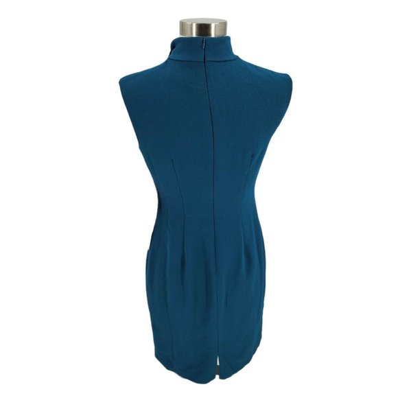 Harper Rose Tie Neck Sheath Dress in Peacock sz 4 - Picture 3 of 10